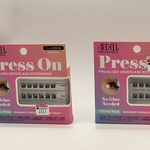 Ardell Faux Mink Press On Pre-Glued Underlash Extensions Black Lot of 2